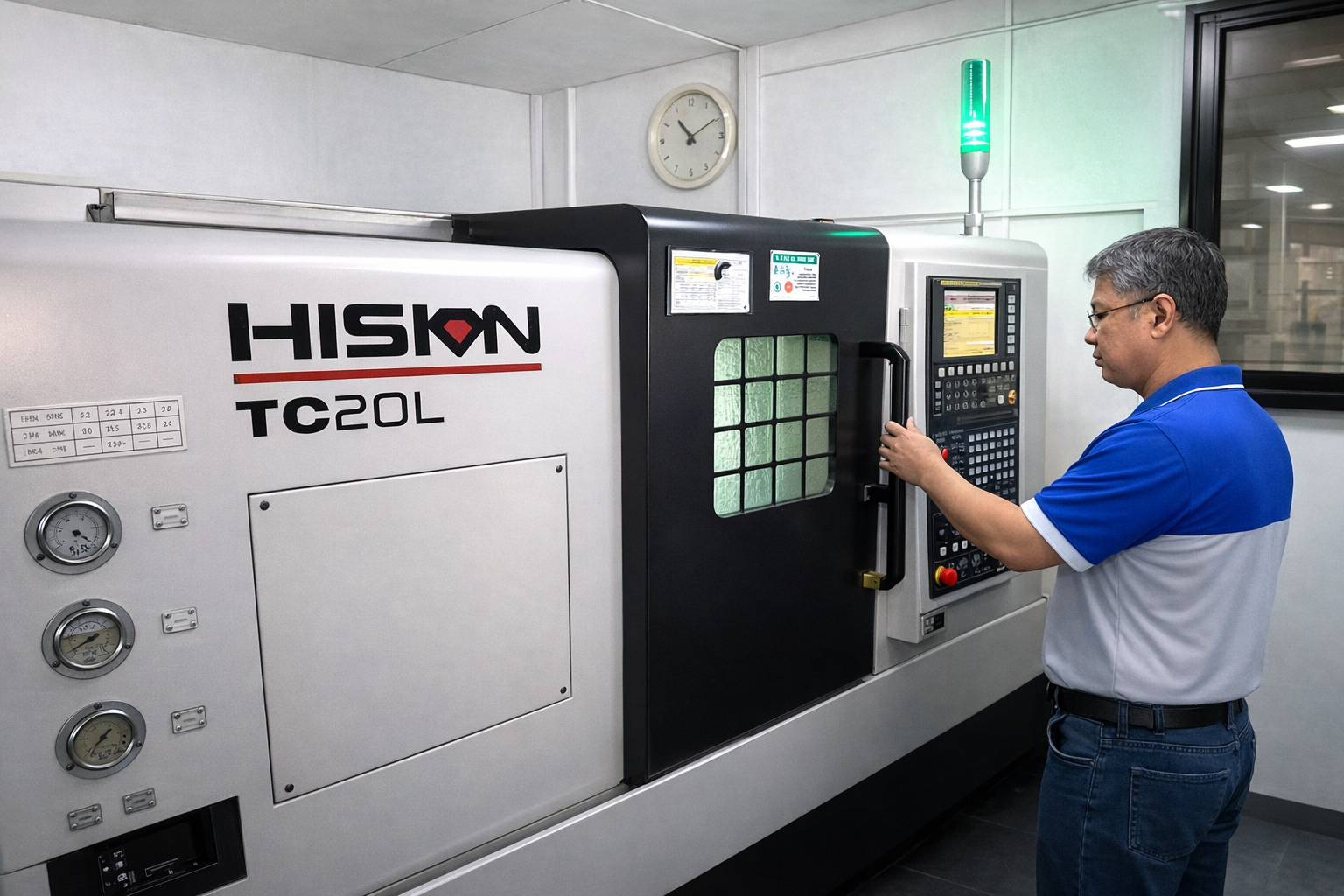 Operator beside a HISON machine inside NHM